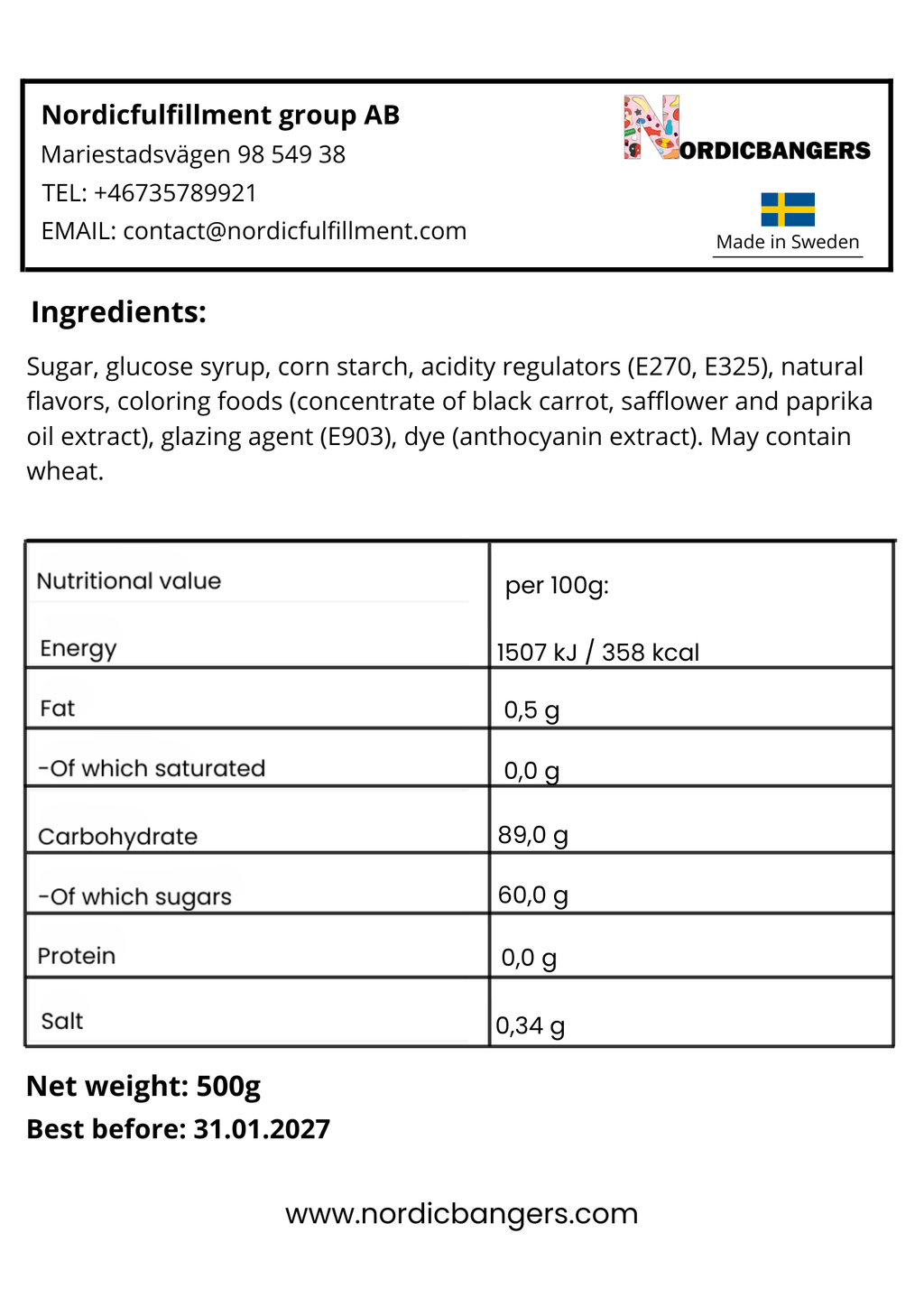 Swedish Candy - TUTTI FRUTTI PASSION - Nordicbangers