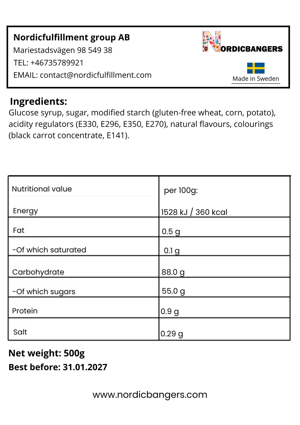 Swedish candy - Veggie sour melonskull - Nordicbangers